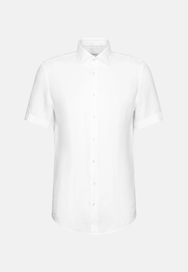 Shaped Chemise en lin Uni in Blanc |  Seidensticker Onlineshop
