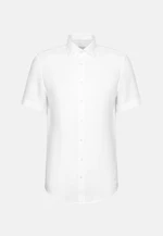 Shaped Chemise en lin Uni in Blanc |  Seidensticker Onlineshop