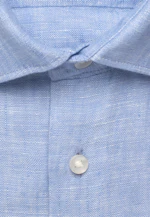 Shaped Chemise en lin Uni in Bleu Moyen |  Seidensticker Onlineshop