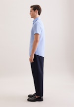 Shaped Leinenhemd Uni in Mittelblau |  Seidensticker Onlineshop