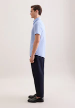 Shaped Leinenhemd Uni in Mittelblau |  Seidensticker Onlineshop