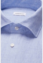 Shaped Leinenhemd Uni in Mittelblau |  Seidensticker Onlineshop