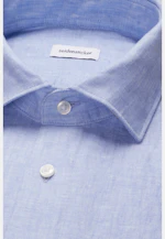 Shaped Chemise en lin Uni in Bleu Moyen |  Seidensticker Onlineshop