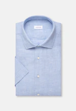 Shaped Chemise en lin Uni in Bleu Moyen |  Seidensticker Onlineshop