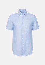 Shaped Chemise en lin Uni in Bleu Moyen |  Seidensticker Onlineshop