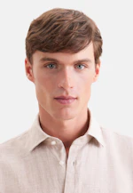 Shaped Leinenhemd Uni in Beige |  Seidensticker Onlineshop