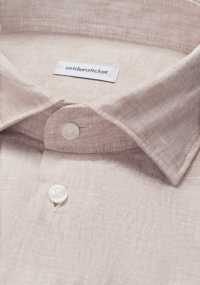 Shaped Leinenhemd Uni in Beige | Seidensticker Onlineshop