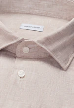 Shaped Chemise en lin Uni in Beige |  Seidensticker Onlineshop