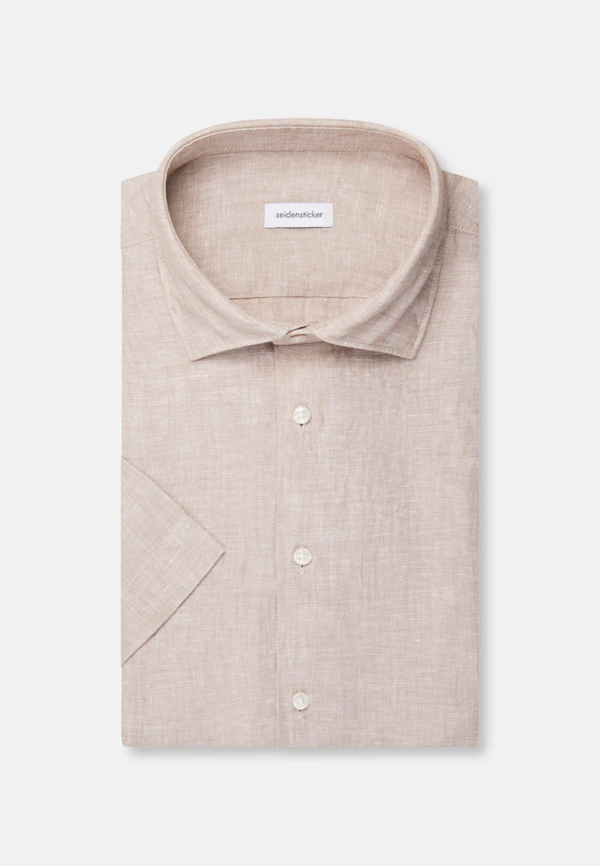 Shaped Leinenhemd Uni in Beige | Seidensticker Onlineshop