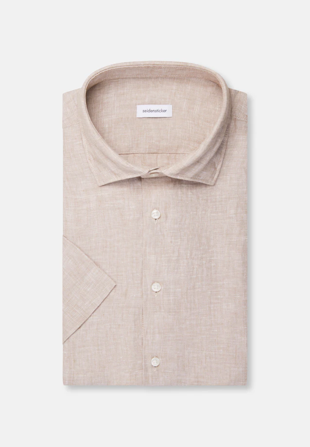 Shaped Leinenhemd Uni in Beige |  Seidensticker Onlineshop