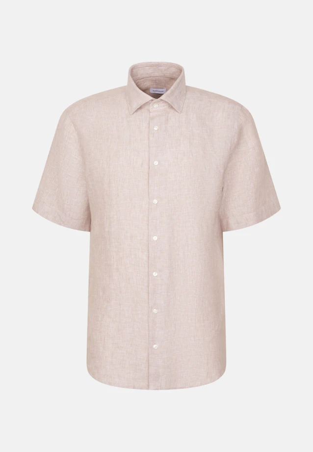 Shaped Chemise en lin Uni in Beige |  Seidensticker Onlineshop
