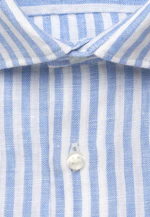 Shaped Linen shirt Stripes in Mittelblau |  Seidensticker Onlineshop