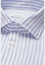 Shaped Linen shirt Stripes in Mittelblau |  Seidensticker Onlineshop