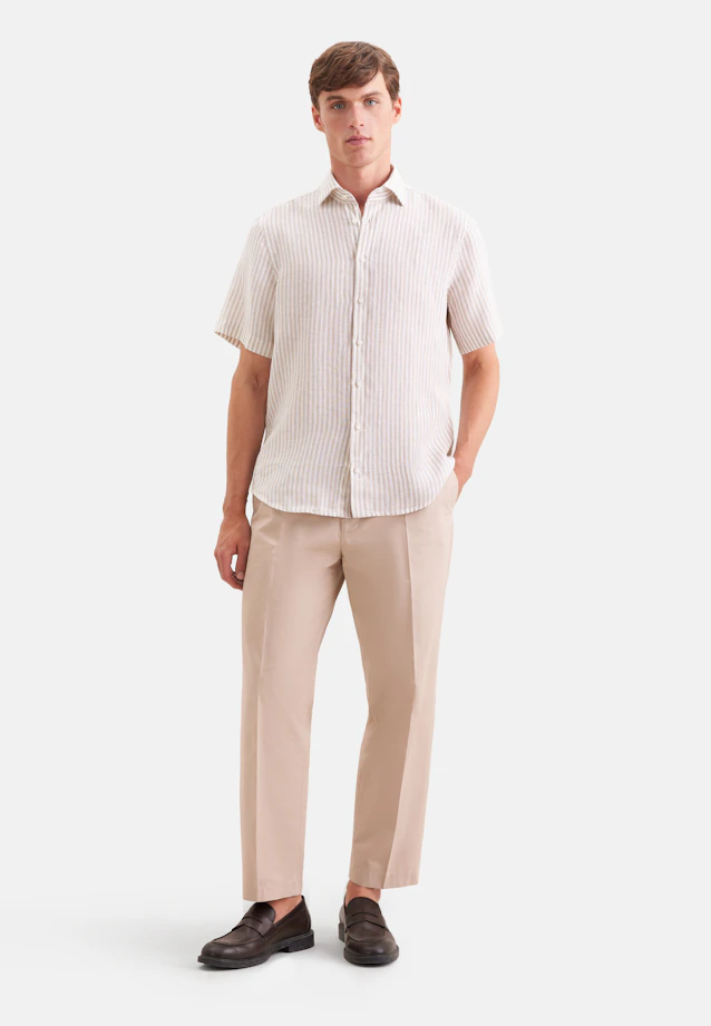 Shaped Chemise en lin Rayures in Beige |  Seidensticker Onlineshop