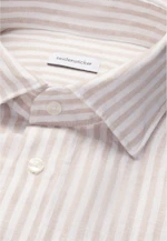Shaped Chemise en lin Rayures in Beige |  Seidensticker Onlineshop