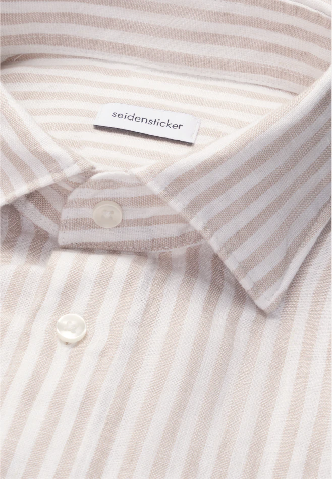 Shaped Chemise en lin Rayures dans Beige | Boutique en ligne Seidensticker