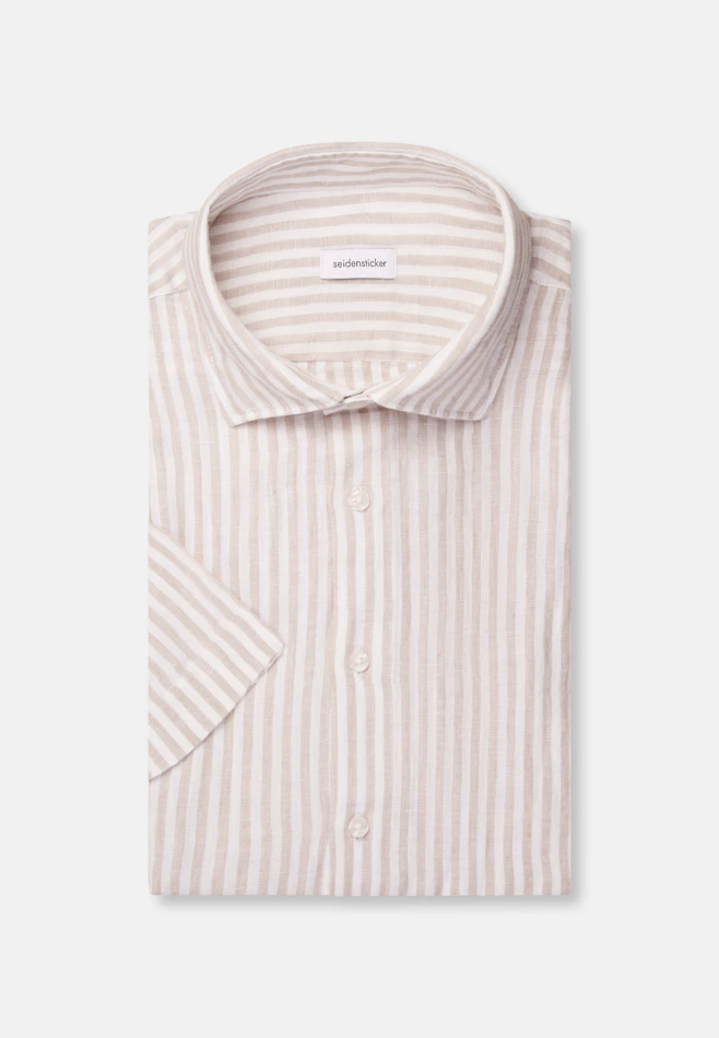 Shaped Linen shirt Stripes in Beige | Seidensticker online shop