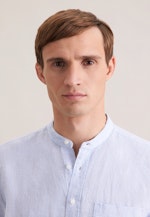 Regular Leinenhemd Gestreift in Mittelblau |  Seidensticker Onlineshop