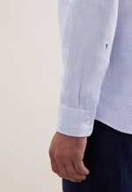 Regular Leinenhemd Gestreift in Mittelblau |  Seidensticker Onlineshop