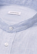 Regular Leinenhemd Gestreift in Mittelblau |  Seidensticker Onlineshop