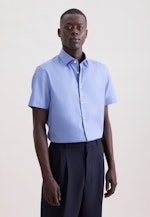 Slim Business Hemd Druck in Mittelblau |  Seidensticker Onlineshop