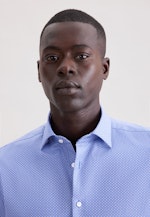 Slim Business Hemd Druck in Mittelblau |  Seidensticker Onlineshop