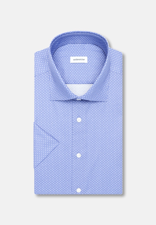 Slim Business Hemd Druck in Mittelblau |  Seidensticker Onlineshop