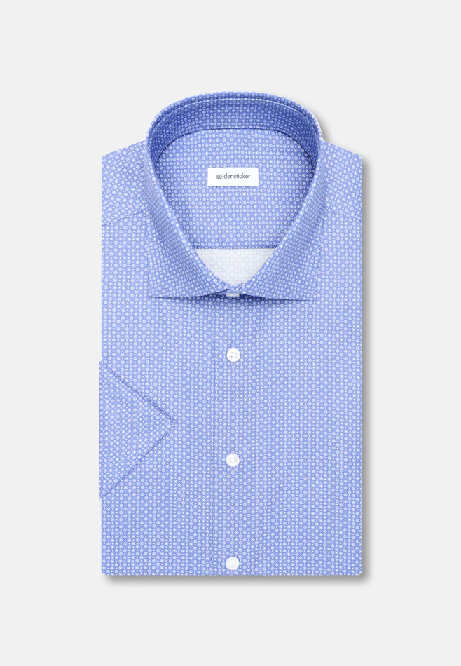 Slim Business Hemd Druck in Mittelblau | Seidensticker Onlineshop