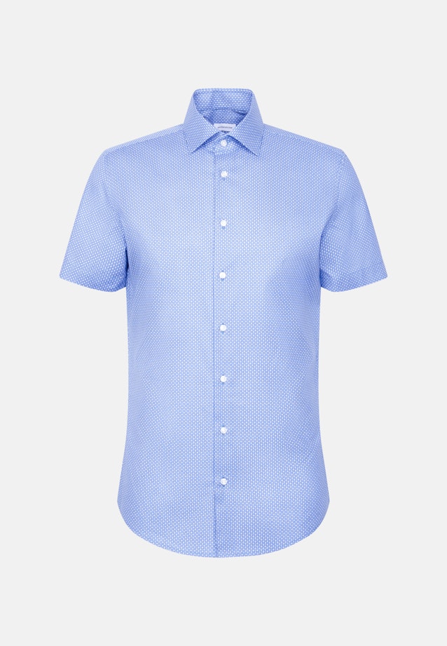 Slim Business Hemd Druck in Mittelblau |  Seidensticker Onlineshop