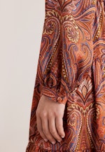 Satiniertes Rüschenkleid mit Stufen in Orange |  Seidensticker Onlineshop