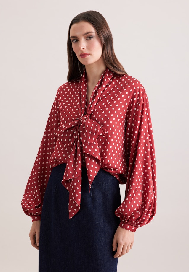 Schluppenbluse mit Tupfenprint in Rot |  Seidensticker Onlineshop