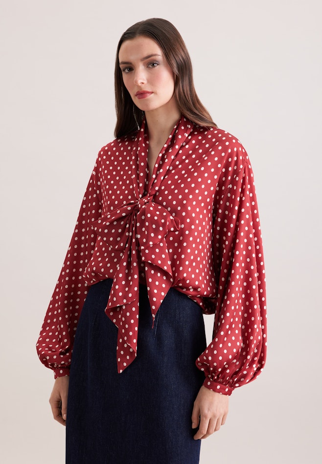Schluppenbluse mit Tupfenprint in Rot | Seidensticker Onlineshop