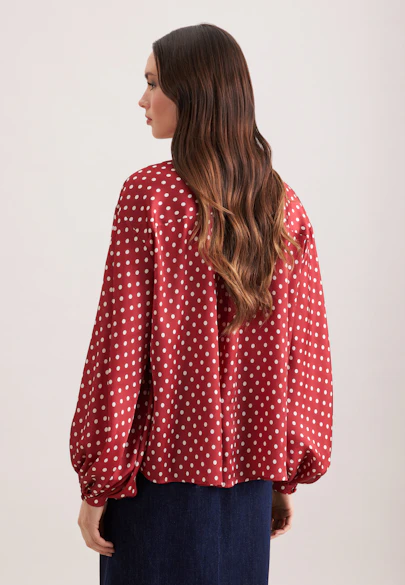 Chemisier nœud avec imprimé à pois in Rouge |  Seidensticker Onlineshop