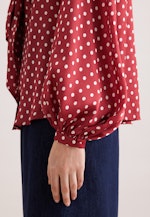 Schluppenbluse mit Tupfenprint in Rot |  Seidensticker Onlineshop