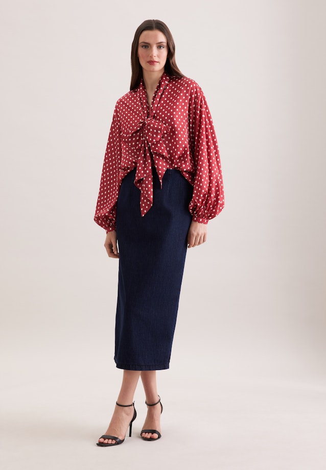 Schluppenbluse mit Tupfenprint in Rot |  Seidensticker Onlineshop