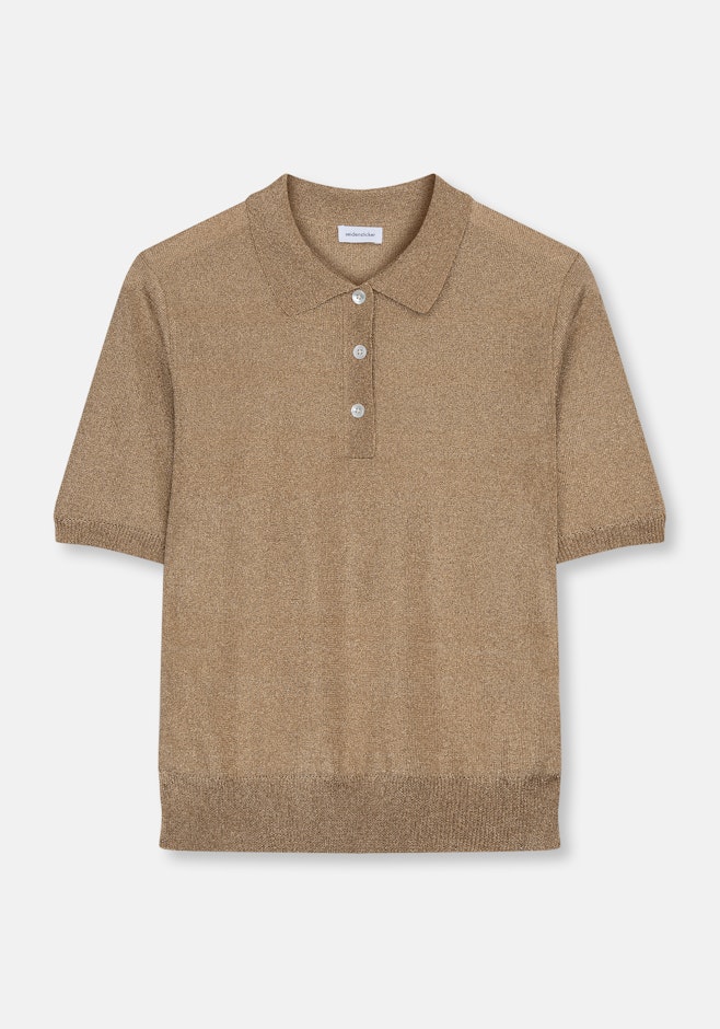Feinstrick Poloshirt aus Metallic Garn in Gold | Seidensticker Onlineshop