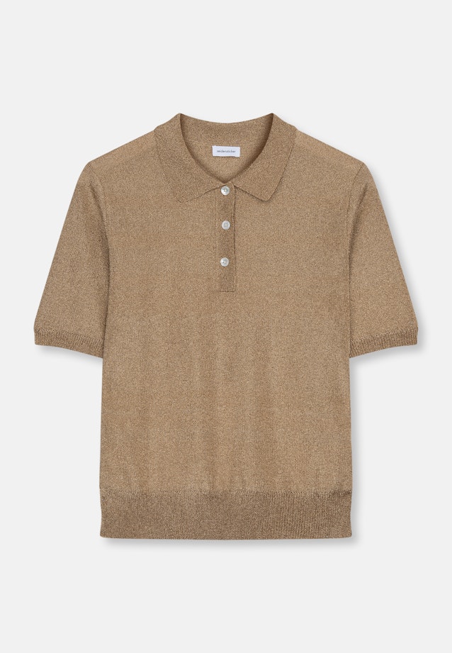 Feinstrick Poloshirt aus Metallic Garn in Gold |  Seidensticker Onlineshop