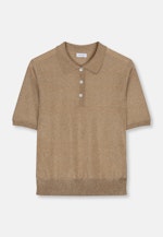 Feinstrick Poloshirt aus Metallic Garn in Gold |  Seidensticker Onlineshop