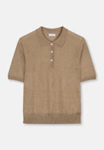 Feinstrick Poloshirt aus Metallic Garn in Gold |  Seidensticker Onlineshop