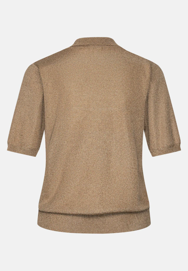 Feinstrick Poloshirt aus Metallic Garn in Gold |  Seidensticker Onlineshop