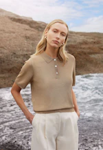 Polo en maille fine en laine métallique in Gold |  Seidensticker Onlineshop