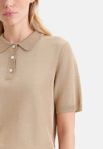 Fine knit polo shirt made of metallic yarn in Gold |  Seidensticker Onlineshop