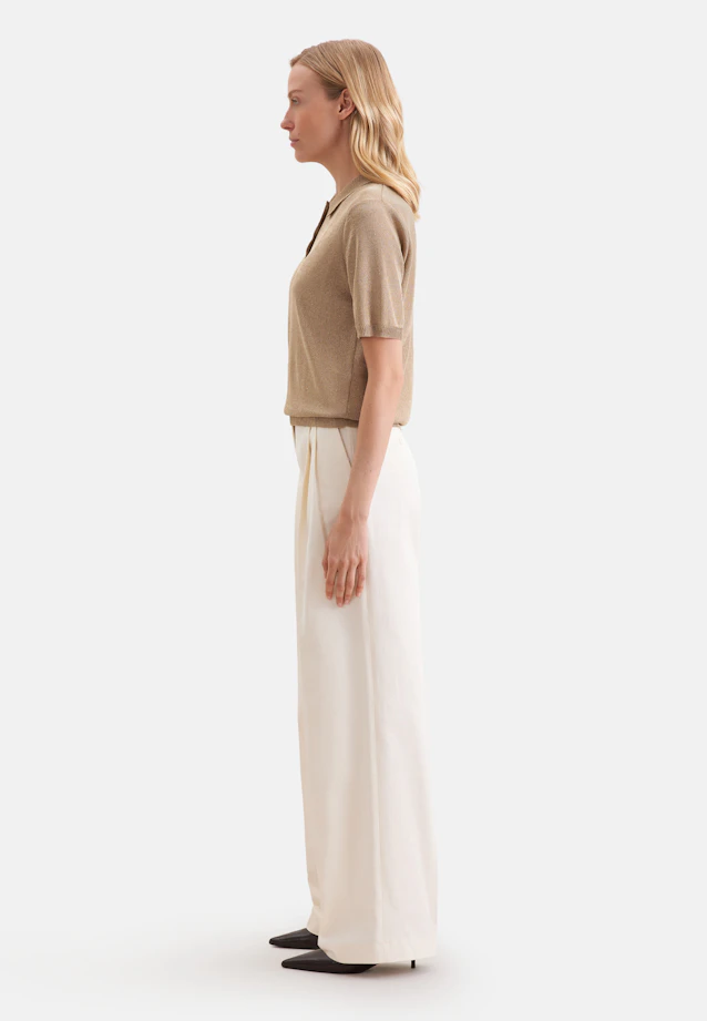 Fine knit polo shirt made of metallic yarn in Gold |  Seidensticker Onlineshop