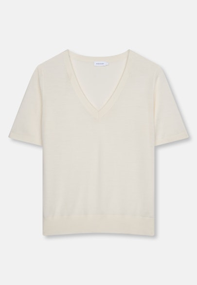 V- Neck Feinstrickpullover aus Wolle und Seide in Ecru |  Seidensticker Onlineshop