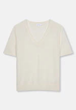 V- Neck Feinstrickpullover aus Wolle und Seide in Ecru |  Seidensticker Onlineshop