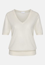 V- Neck Feinstrickpullover aus Wolle und Seide in Ecru |  Seidensticker Onlineshop