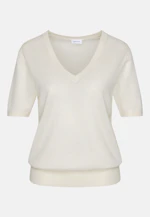 V- Neck Feinstrickpullover aus Wolle und Seide in Ecru |  Seidensticker Onlineshop