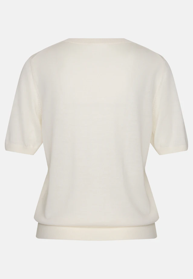 V-neck fine knit sweater made of wool and silk in Weiß |  Seidensticker Onlineshop