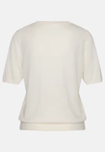 V-neck fine knit sweater made of wool and silk in Weiß |  Seidensticker Onlineshop