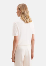 V-neck fine knit sweater made of wool and silk in Weiß |  Seidensticker Onlineshop